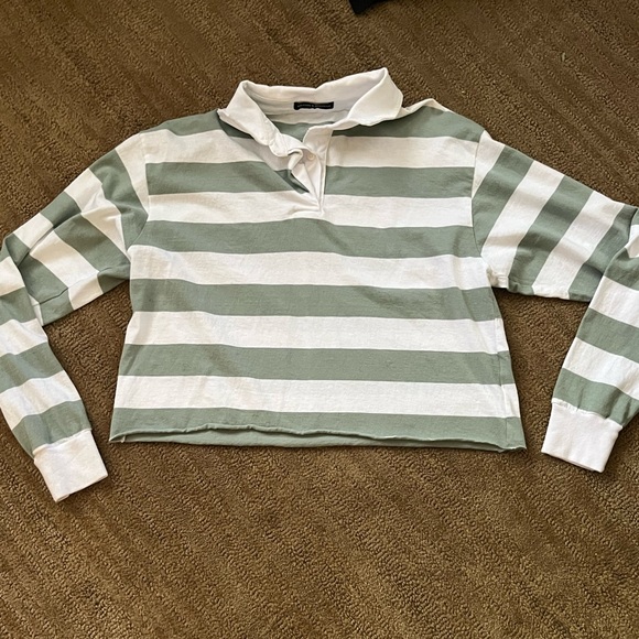 Striped sage and white long sleeve size S - Picture 2 of 2